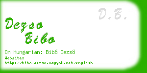 dezso bibo business card